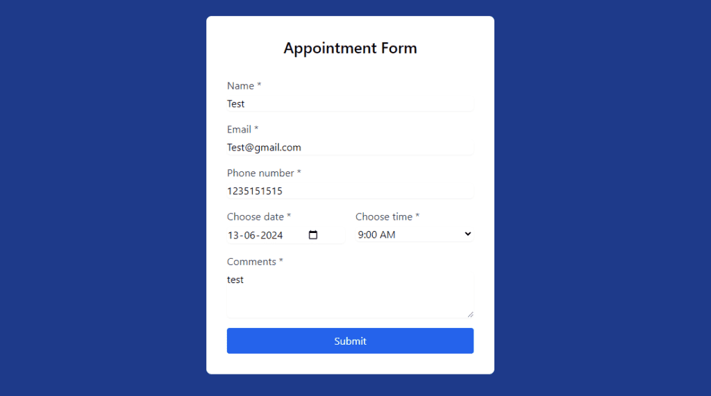 Ultimate Appointment Request Form in HTML and CSS